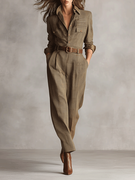 Isabel  - Tweed Utility Jumpsuit Workplace Meetings