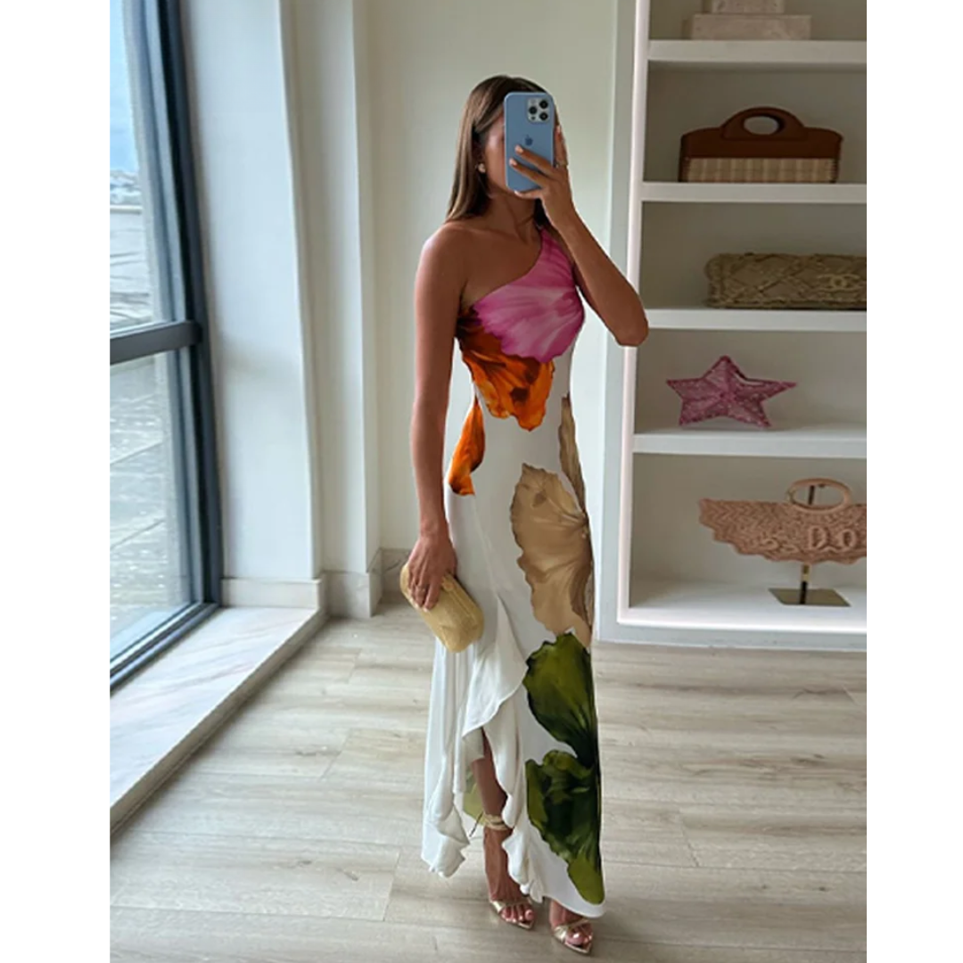 Jamie  - One Shoulder Maxi Dress Evening Formal Events