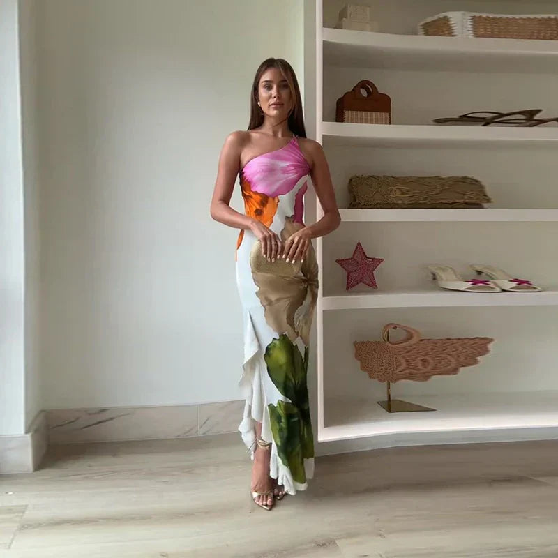 Jamie  - One Shoulder Maxi Dress Evening Formal Events