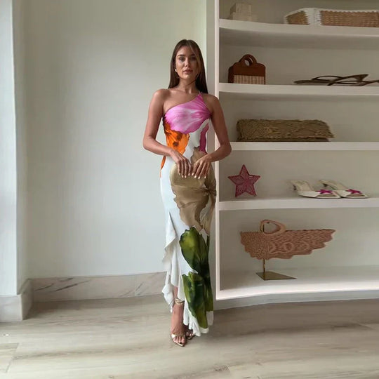 Jamie  - One Shoulder Maxi Dress Evening Formal Events