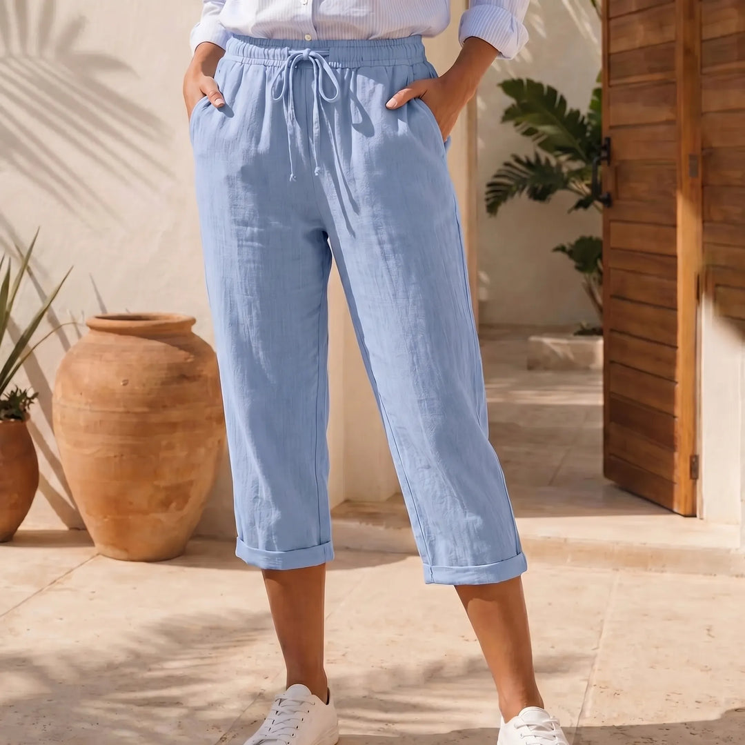 Jasmine  - Mid-Calf Drawstring Casual Pants