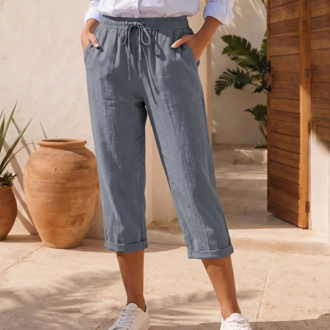 Jasmine  - Mid-Calf Drawstring Casual Pants