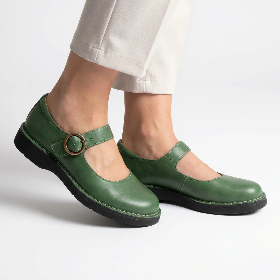 Jeanette  - Adjustable Strap Flat Mary Jane Shoe