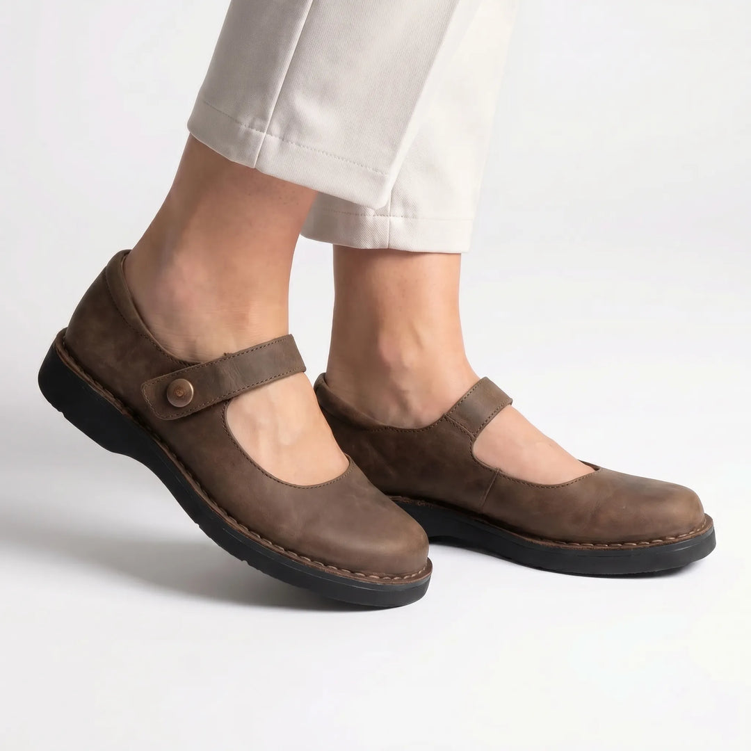 Jeanette  - Adjustable Strap Flat Mary Jane Shoe