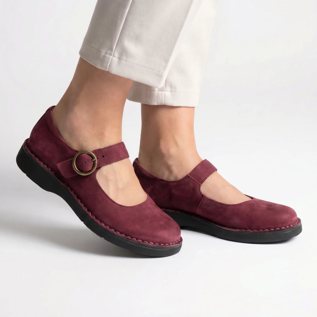 Jeanette  - Adjustable Strap Flat Mary Jane Shoe