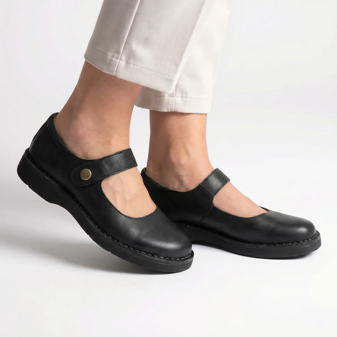 Jeanette  - Adjustable Strap Flat Mary Jane Shoe
