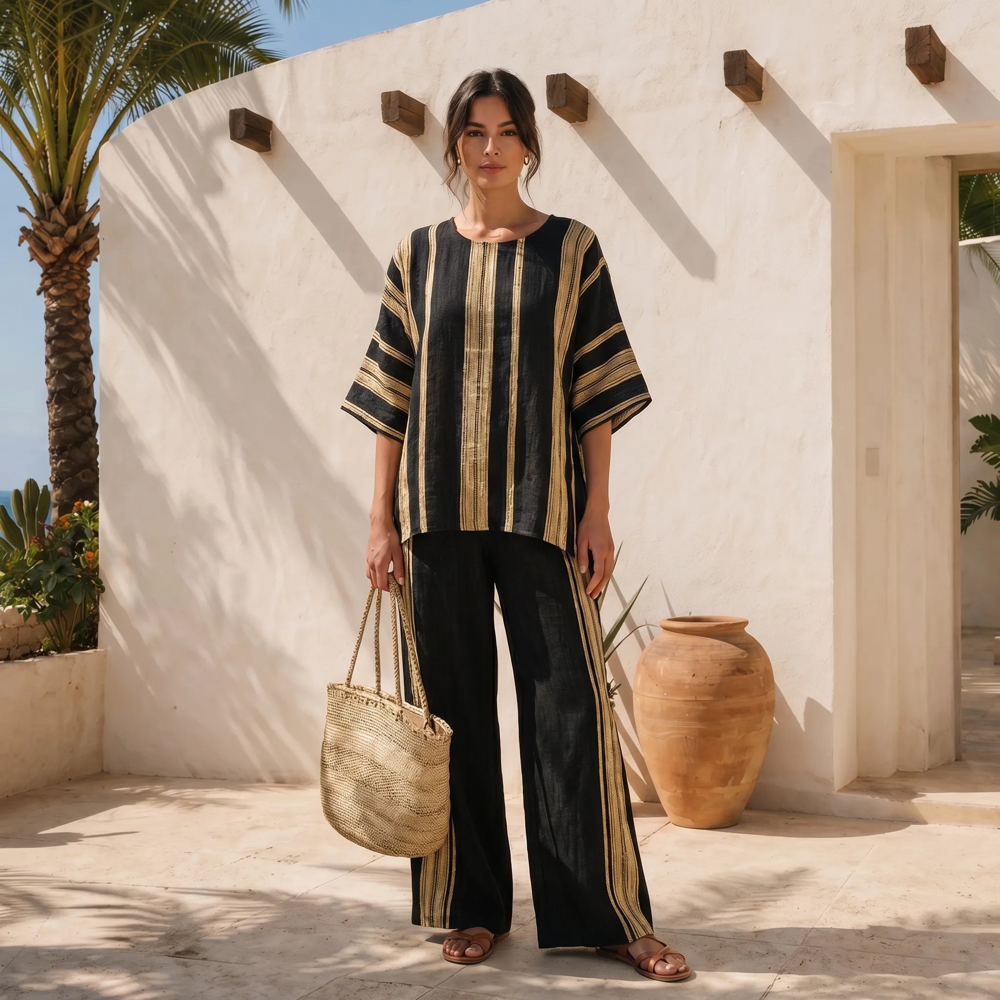Jeanne  - Oversized Striped Two-Piece Set