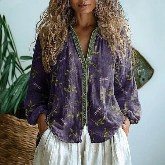 Jennifer  - Printed Long Sleeve Blouse