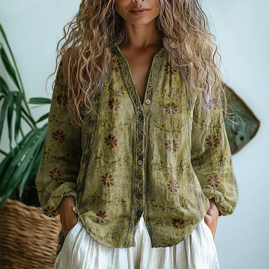 Jennifer  - Printed Long Sleeve Blouse