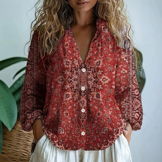 Jennifer  - Printed Long Sleeve Blouse