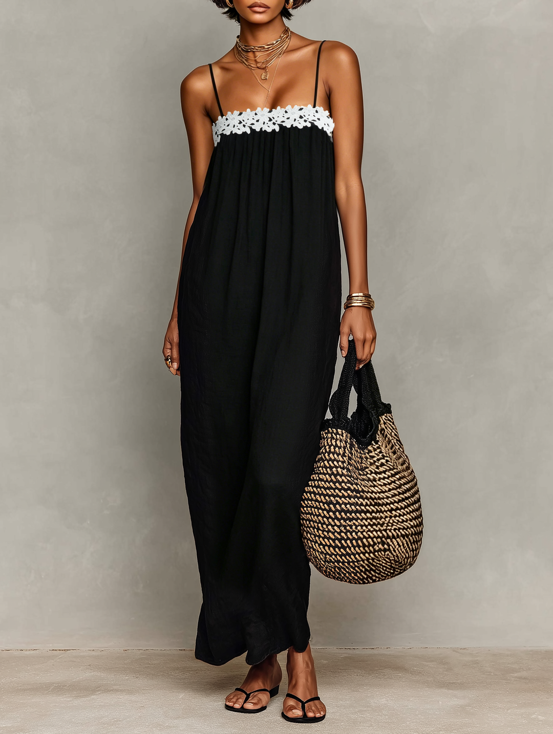 Jessie  - Relaxed Casual Maxi Dress Staying Cool Outside