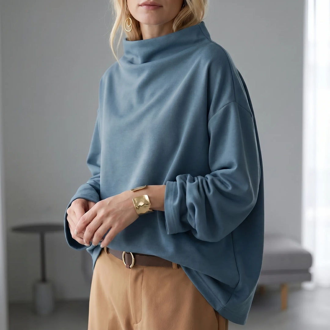 Joanne  - High Neck Relaxed Fit Top