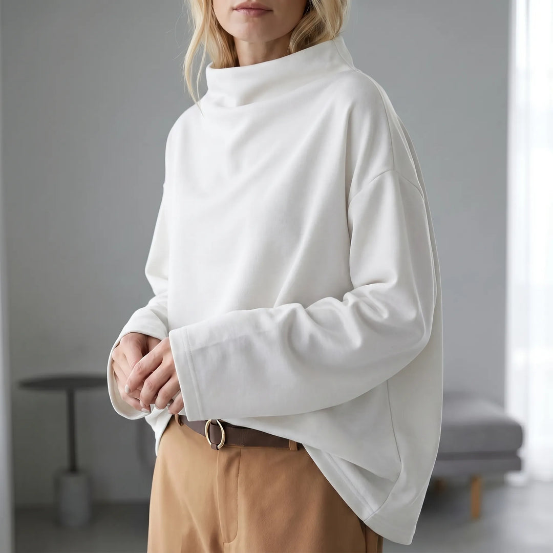 Joanne  - High Neck Relaxed Fit Top