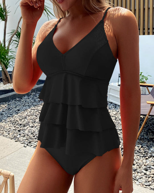 Joyce  - Tiered Ruffle Tankini 
