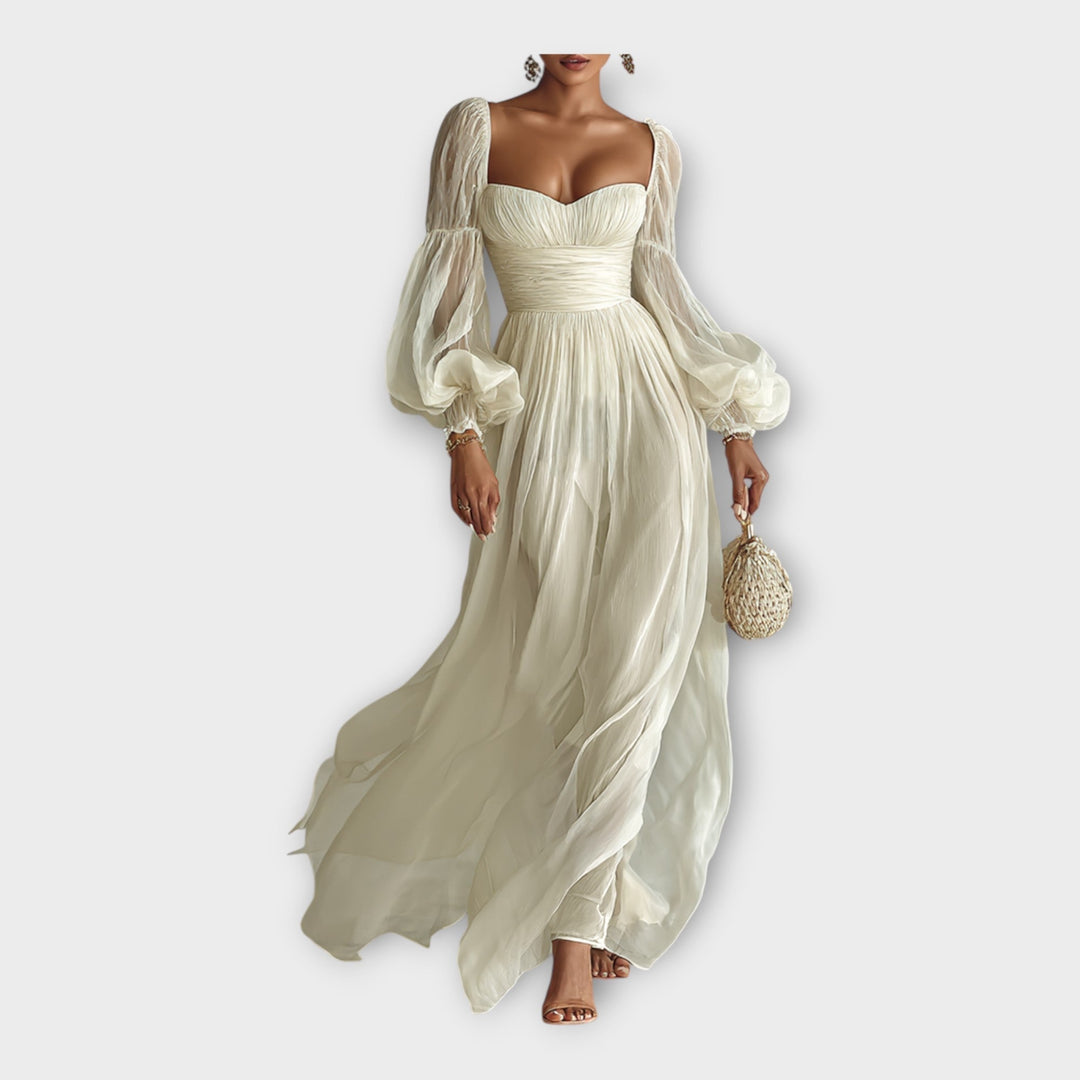 Judy  - Flowing Sheer Maxi Dress Evening Events