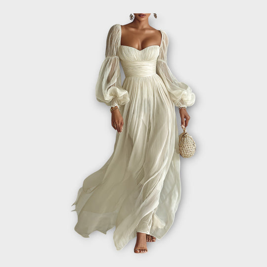 Judy  - Flowing Sheer Maxi Dress Evening Events