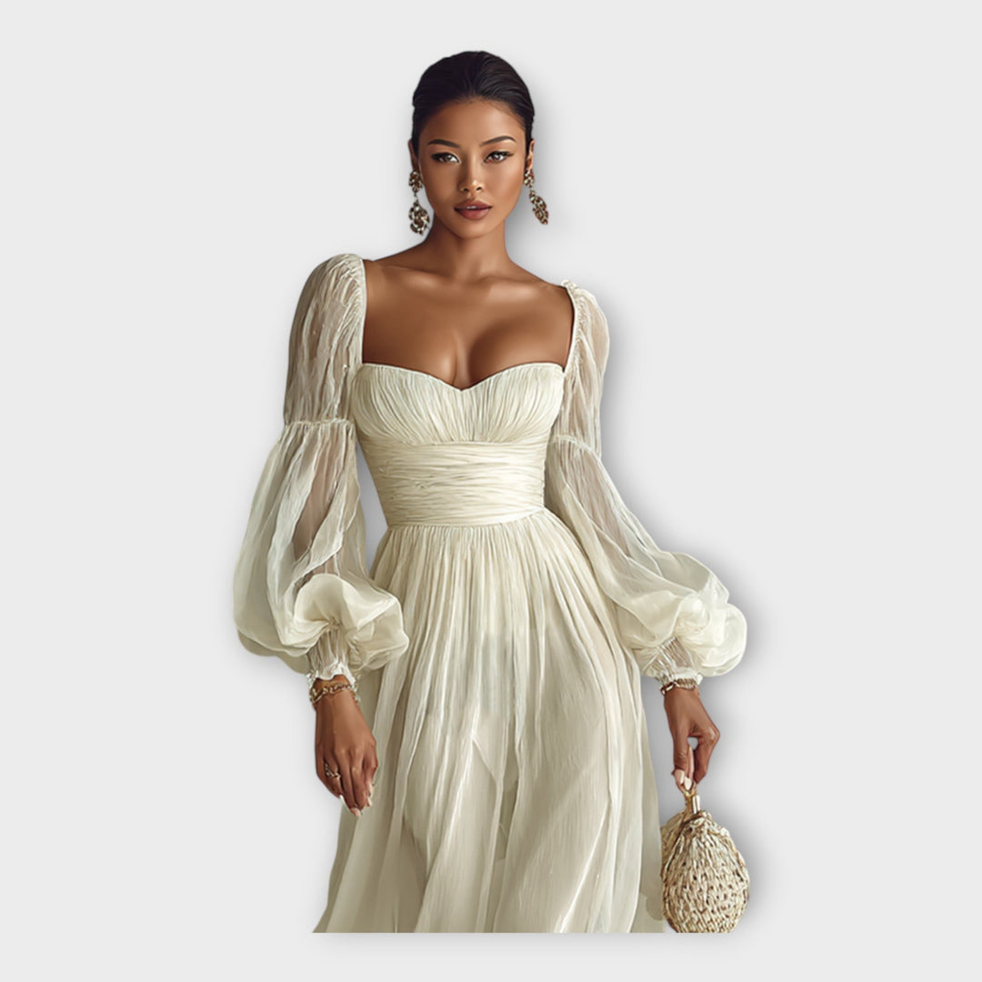 Judy  - Flowing Sheer Maxi Dress Evening Events