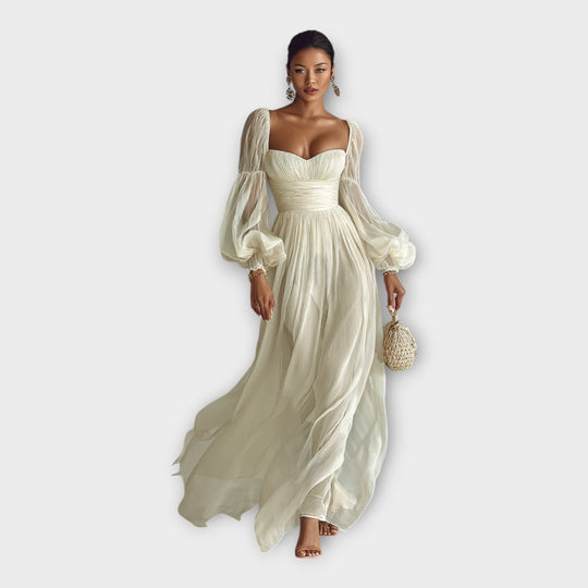 Judy  - Flowing Sheer Maxi Dress Evening Events