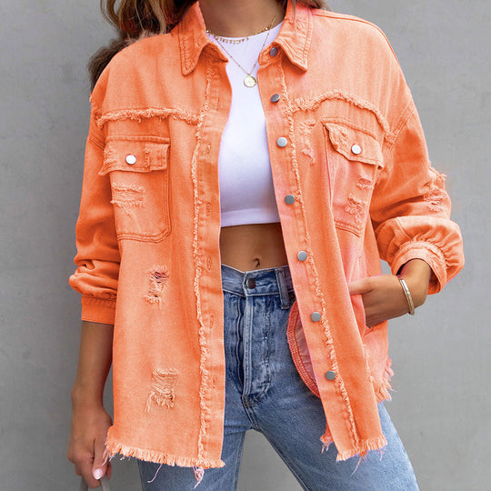 women denim jacket in blue for casual outings 0