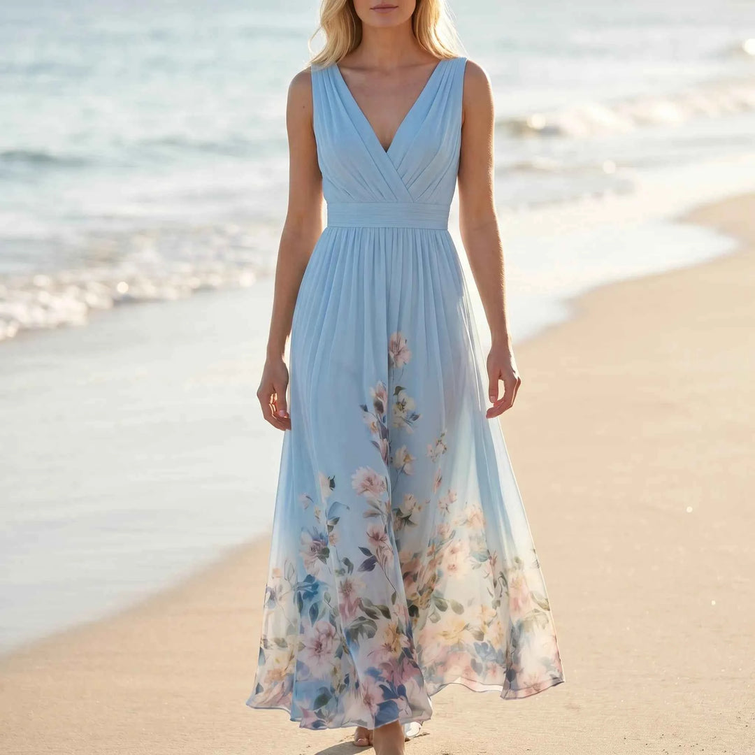 Kara  - Sleeveless Floral Maxi Dress