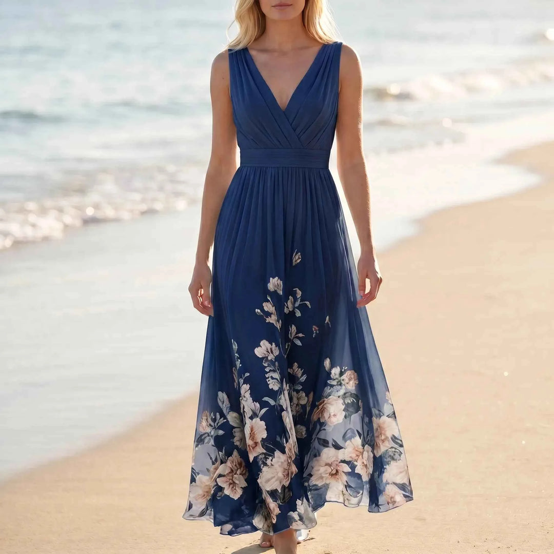 Kara  - Sleeveless Floral Maxi Dress