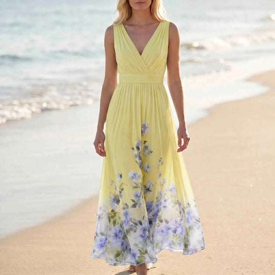 Kara  - Sleeveless Floral Maxi Dress