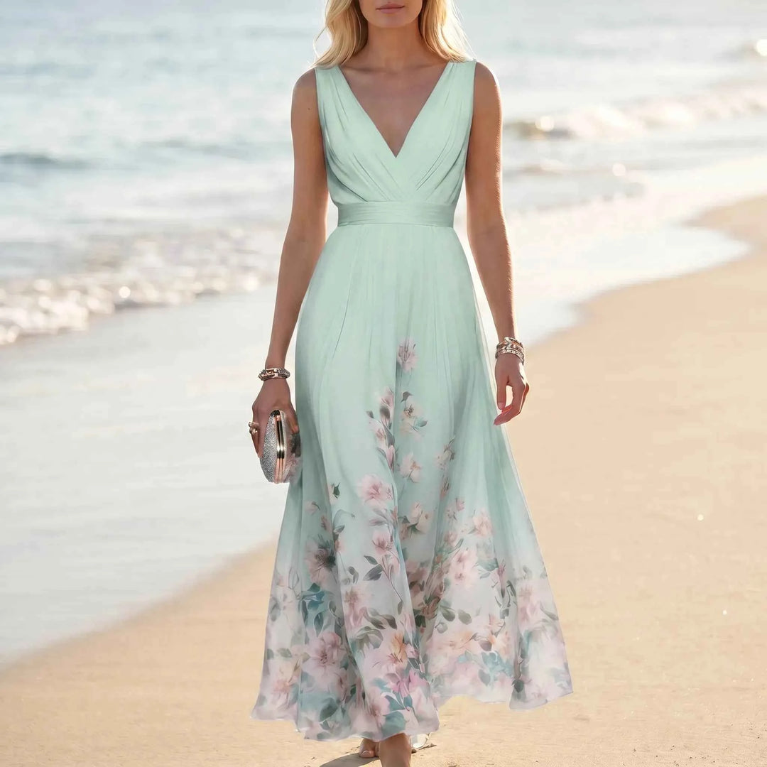 Kara  - Sleeveless Floral Maxi Dress