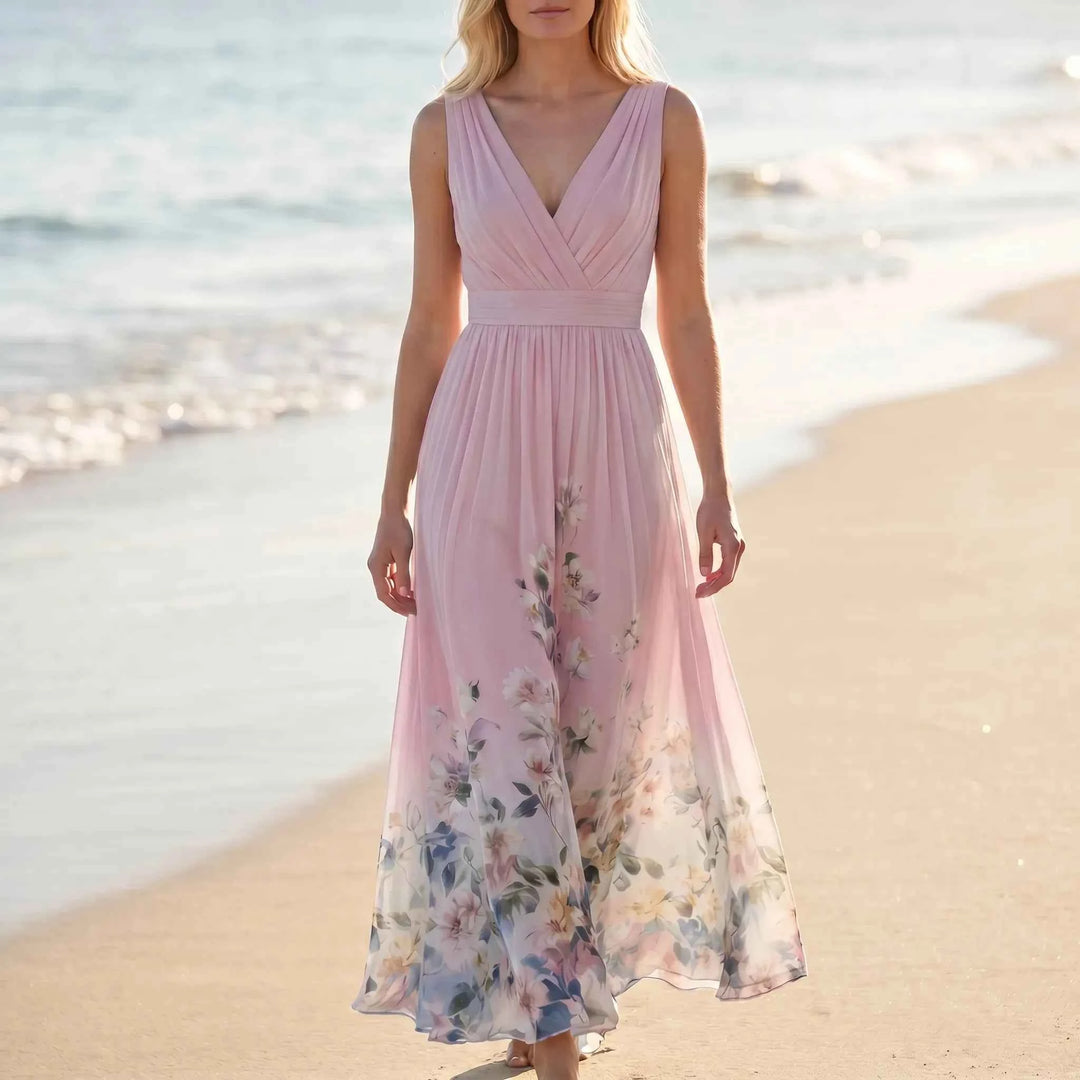 Kara  - Sleeveless Floral Maxi Dress