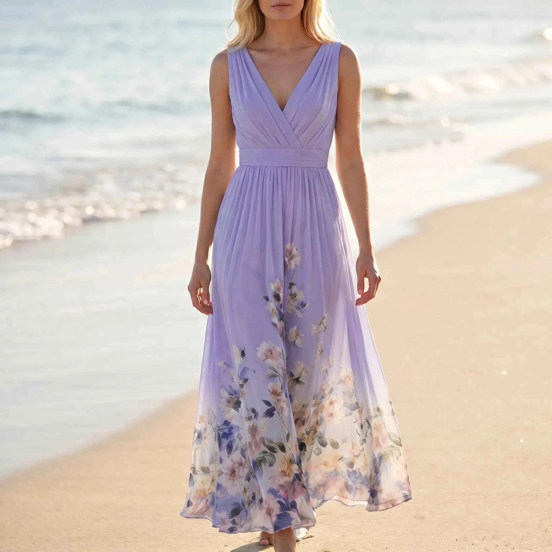 Kara  - Sleeveless Floral Maxi Dress
