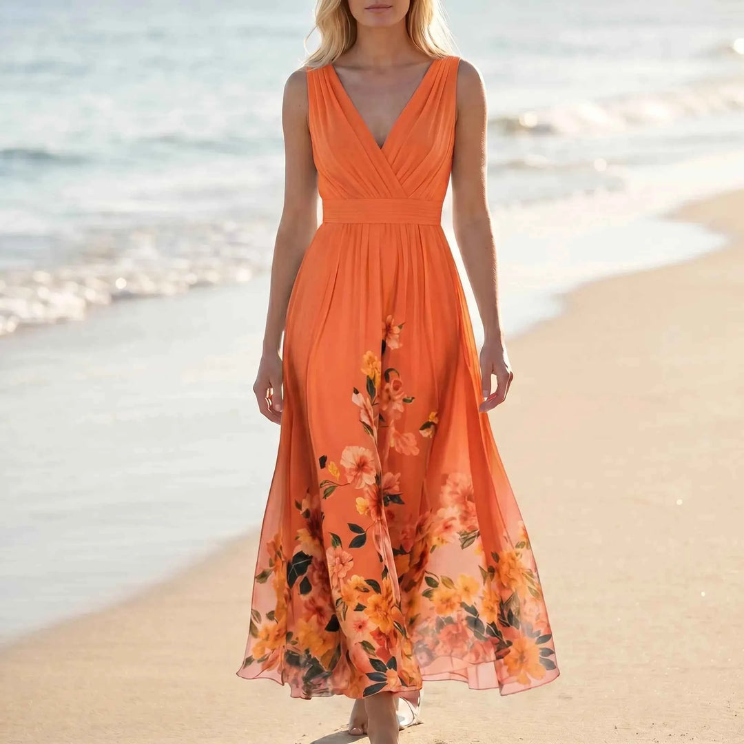 Kara  - Sleeveless Floral Maxi Dress