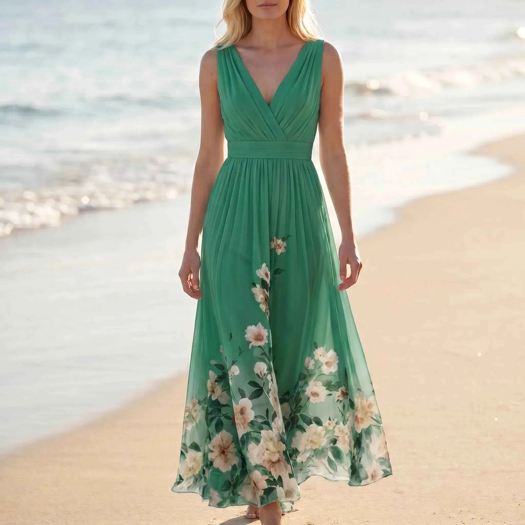 Kara  - Sleeveless Floral Maxi Dress