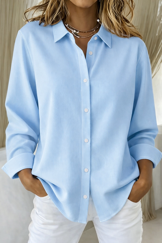 Karen  - Long-Sleeve Button-Down Blouse