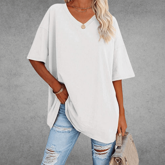 women cotton t-shirt in white for casual wear 14