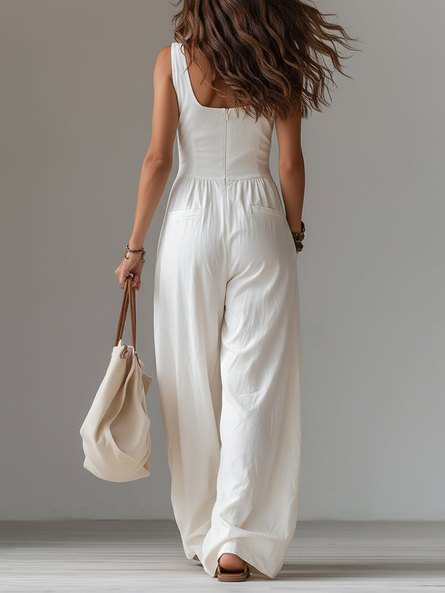 Kelly  - Wide-Leg Sleeveless Jumpsuit Casual Warm Days