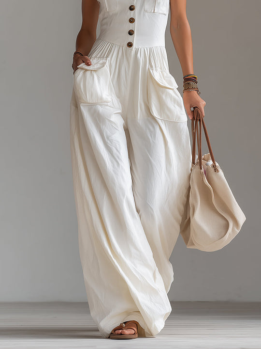 Kelly  - Wide-Leg Sleeveless Jumpsuit Casual Warm Days