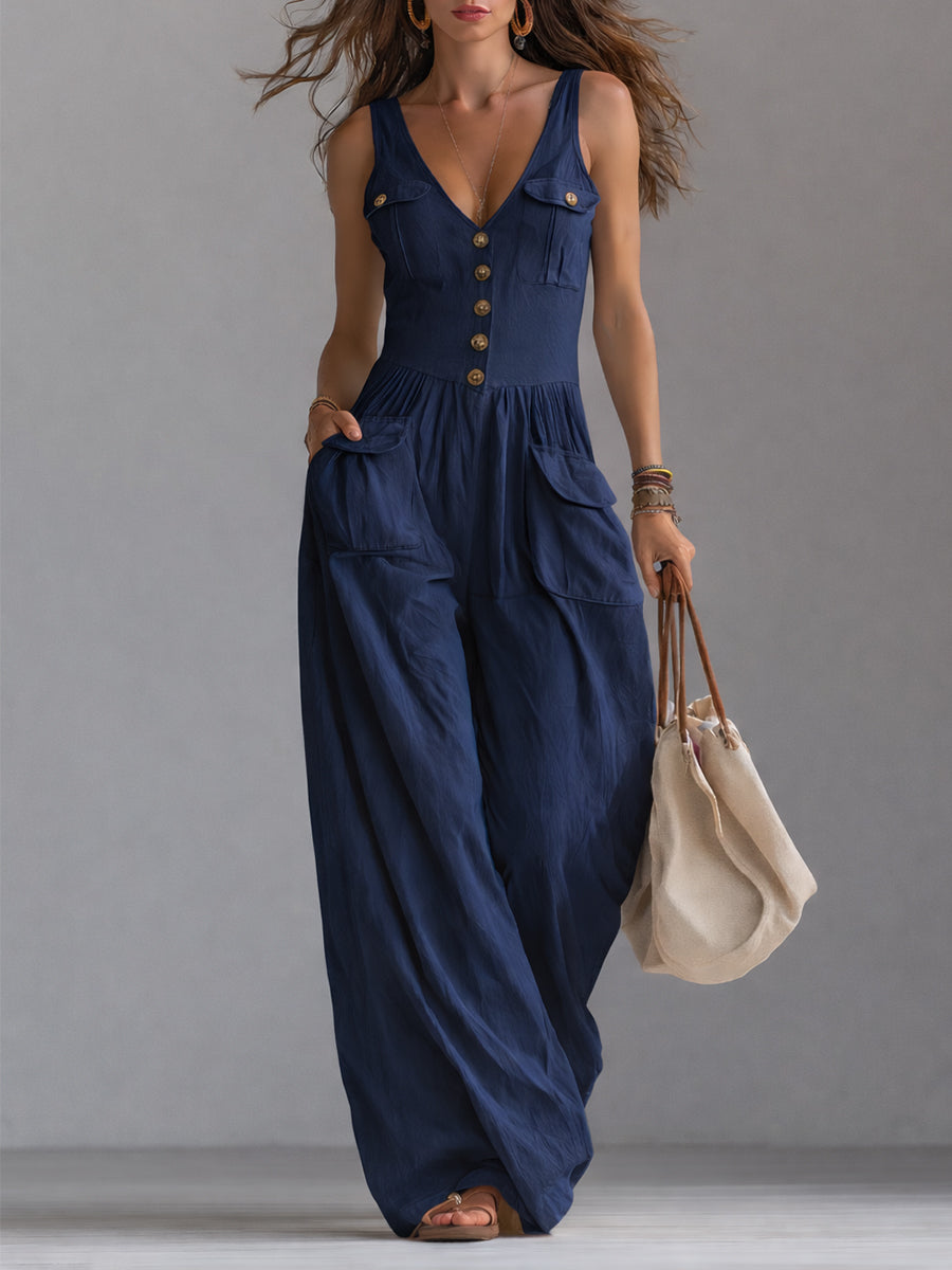 Kelly  - Wide-Leg Sleeveless Jumpsuit Casual Warm Days