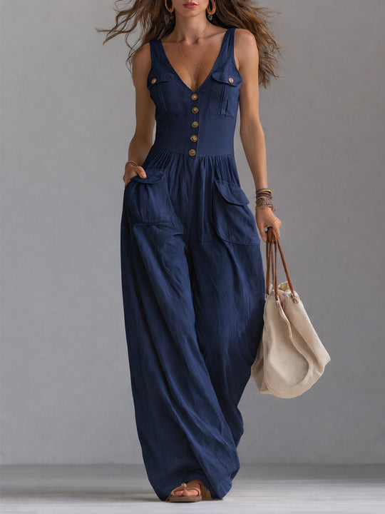 Kelly  - Wide-Leg Sleeveless Jumpsuit Casual Warm Days
