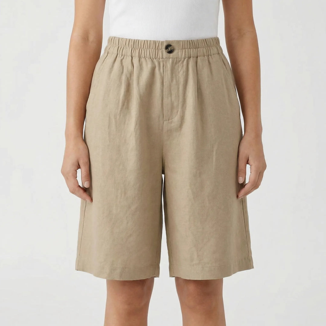 Kim  - Relaxed Mid-Thigh Elastic Waist Shorts