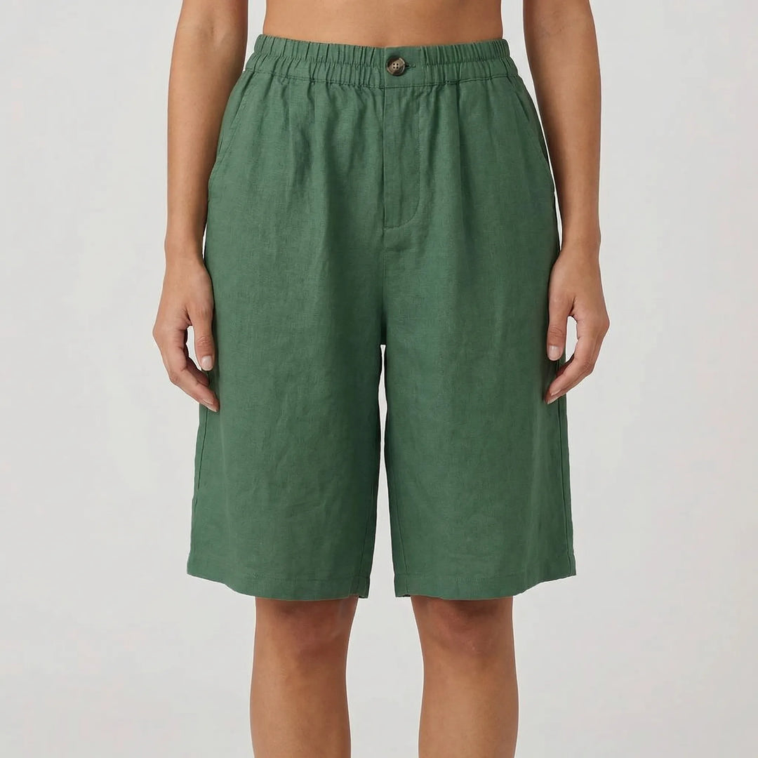 Kim  - Relaxed Mid-Thigh Elastic Waist Shorts