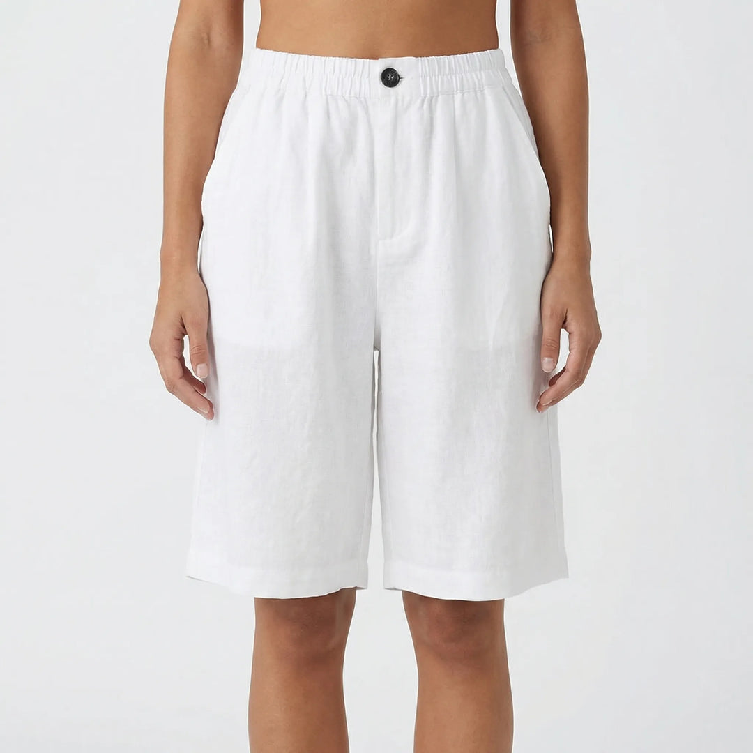 Kim  - Relaxed Mid-Thigh Elastic Waist Shorts