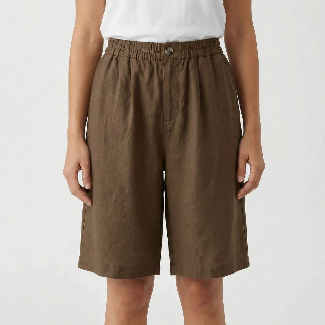 Kim  - Relaxed Mid-Thigh Elastic Waist Shorts