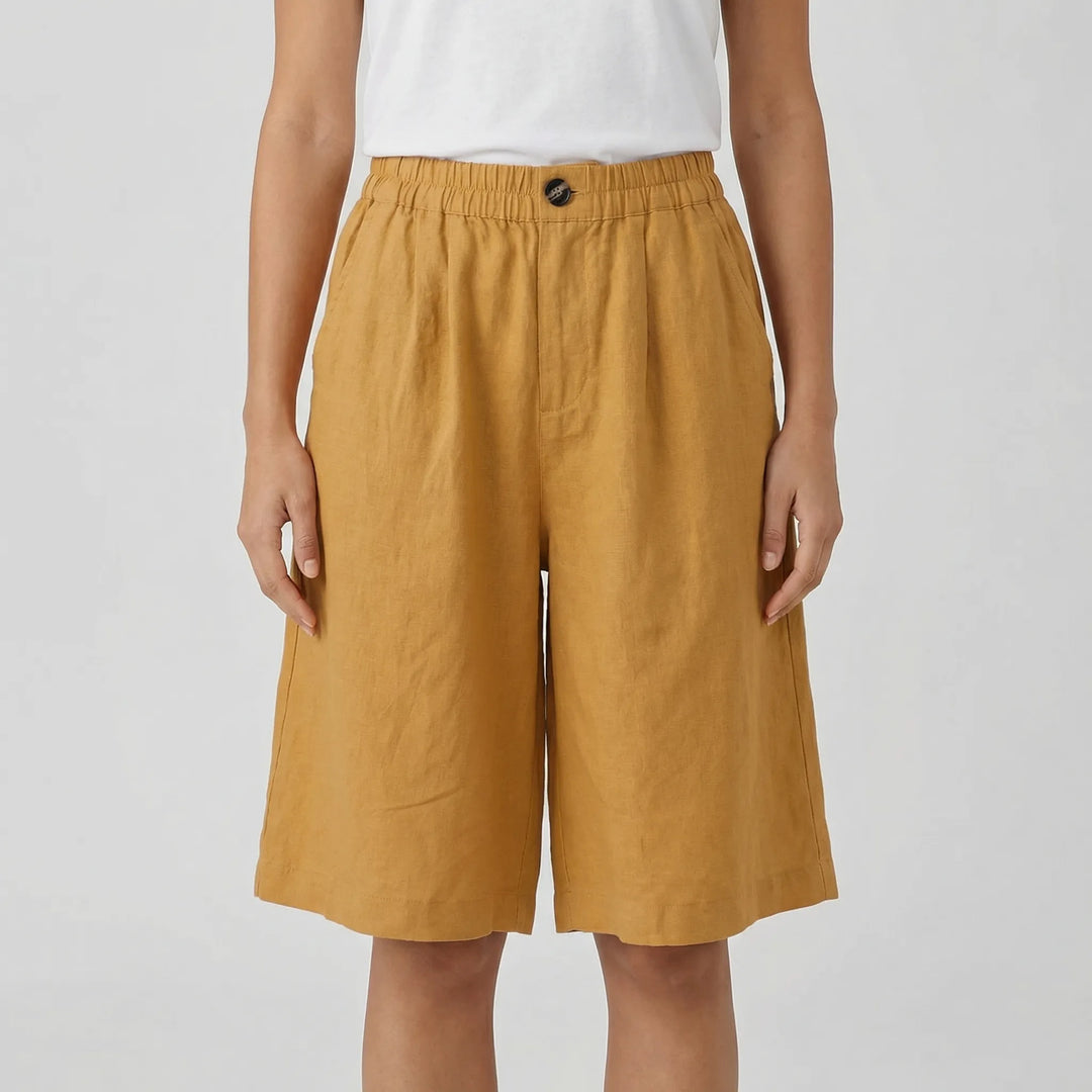 Kim  - Relaxed Mid-Thigh Elastic Waist Shorts