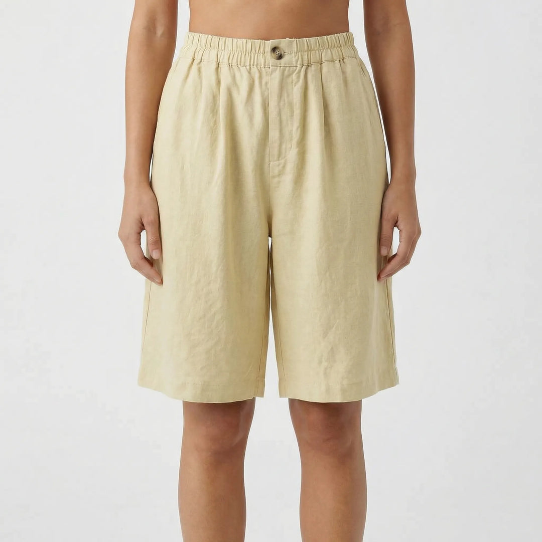 Kim  - Relaxed Mid-Thigh Elastic Waist Shorts