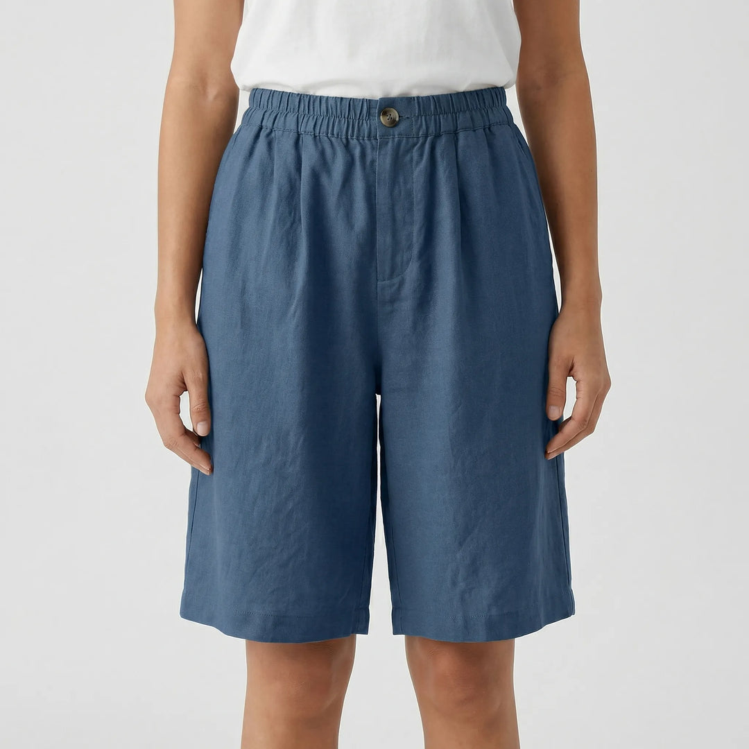Kim  - Relaxed Mid-Thigh Elastic Waist Shorts