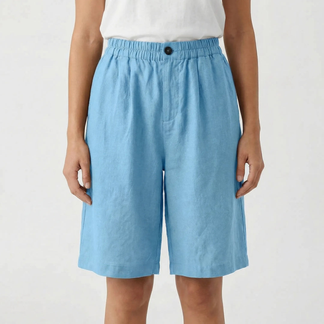 Kim  - Relaxed Mid-Thigh Elastic Waist Shorts