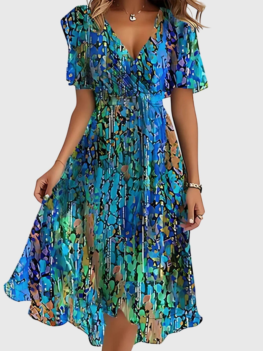 Kim  - V-Neck Midi Dress