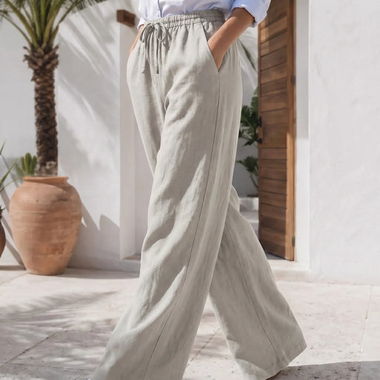 Kristi  - Wide-Leg Drawstring Waist Pants