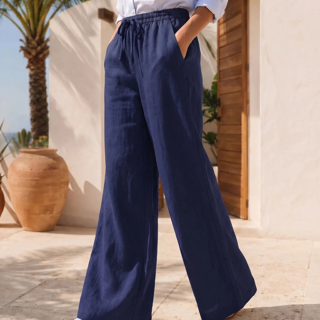 Kristi  - Wide-Leg Drawstring Waist Pants