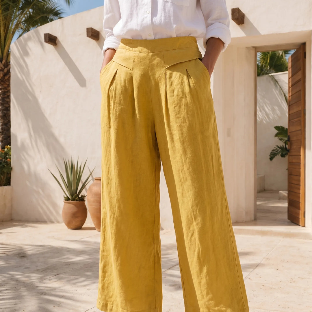 Kristie  - High-Waist Wide-Leg Cropped Pants