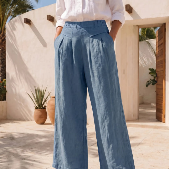 Kristie  - High-Waist Wide-Leg Cropped Pants